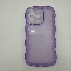for iPhone 13 Pro Case, Curly Wavy Frame Hard Translucent Matte Clear Back Cover